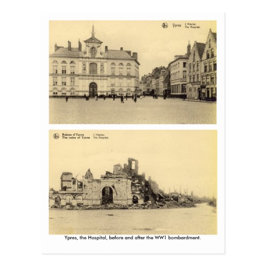 Belgium, Ypres - WW1 Bombardment Postcard