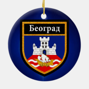 Belgrade  Flag Ceramic Ornament