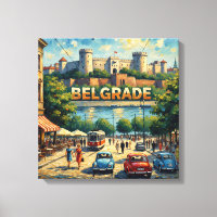 Belgrade Fortress Boulevard Scene Canvas