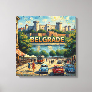 Belgrade Fortress Boulevard Scene Canvas Print