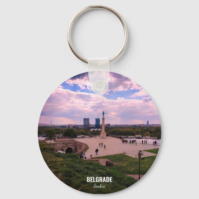 Belgrade panoramic view from Kalemegdan Keychain (Front)