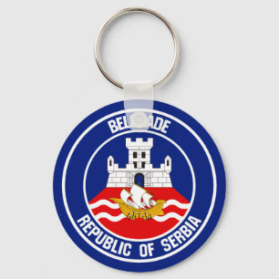 Belgrade Round Emblem Keychain