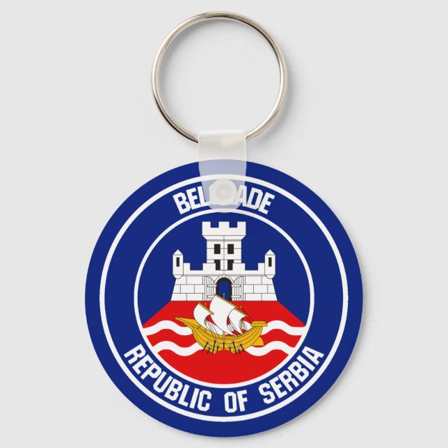 Belgrade Round Emblem Keychain (Front)