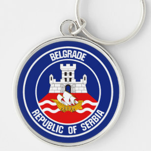 Belgrade Round Emblem Keychain