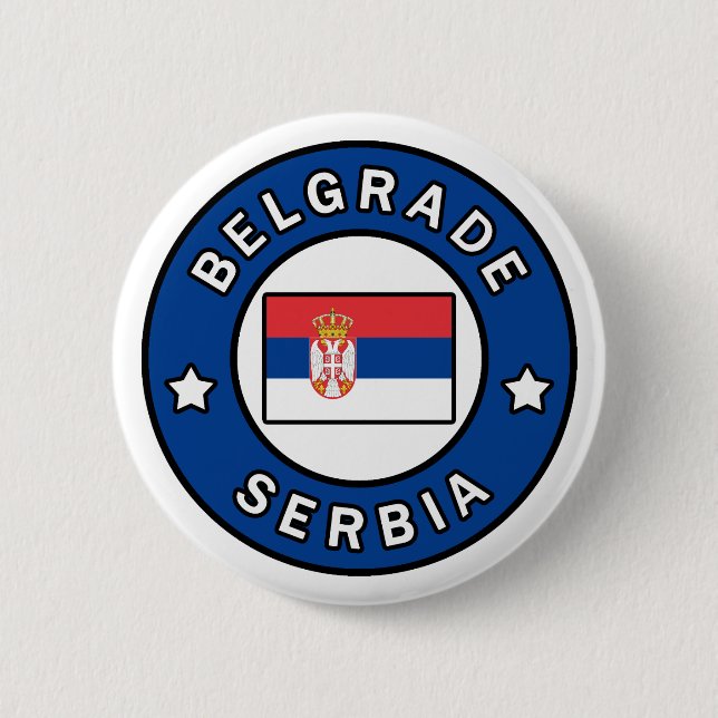 Belgrade Serbia 2 Inch Round Button (Front)