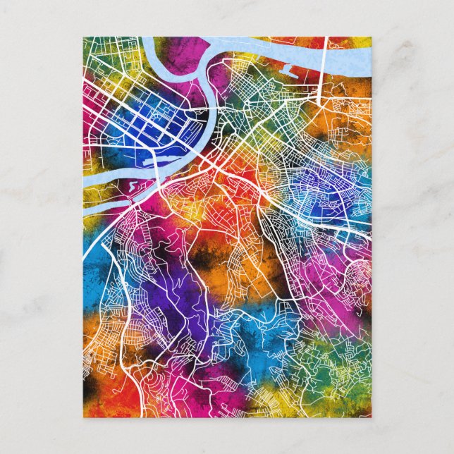 Belgrade Serbia City Map Postcard (Front)