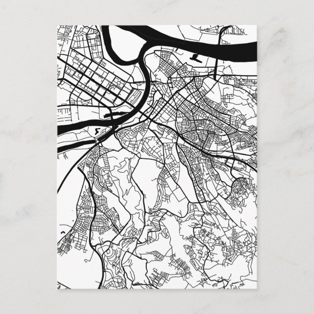 Belgrade Serbia City Map Postcard (Front)