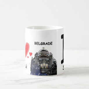 Belgrade, Serbia, I Love Coffee Mug