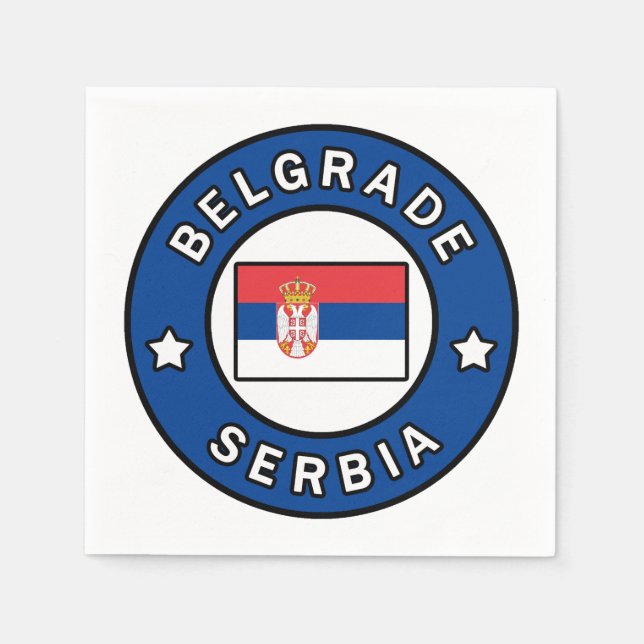 Belgrade Serbia Napkin (Front)