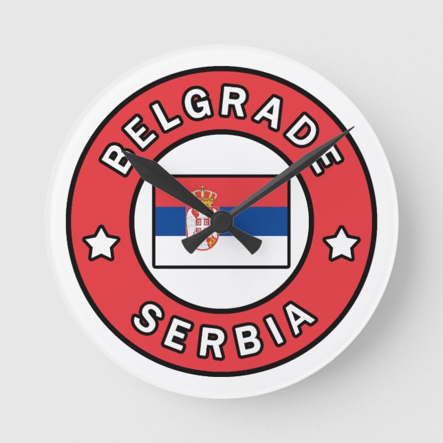 Belgrade Serbia Round Clock (Front)