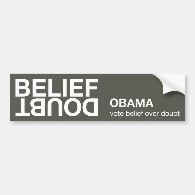 Belief over Doubt bumper sticker (Front)