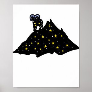 Bélier sur Space Mountain   Affiche de silhouette 