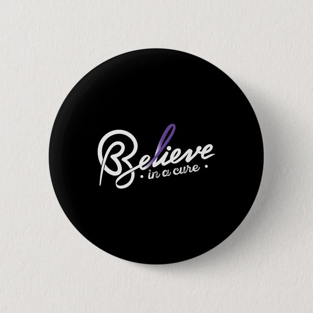 Believe1- Epilepsy Awareness Supporter Ribbon  2 Inch Round Button (Front)