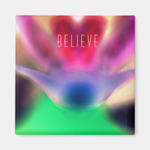 "Believe" 2 Inch Square Magnet