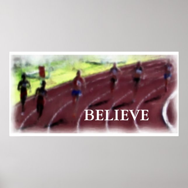 Believe Abstract Sports Poster (Front)