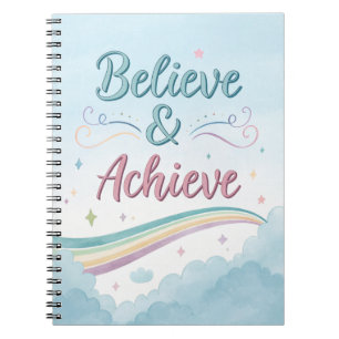 Believe & Achieve Journal – Watercolor Inspiration