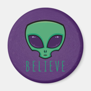 Believe Alien Head Magnet