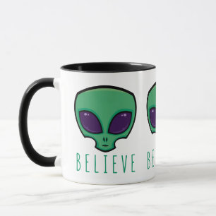 Believe Alien Head Mug