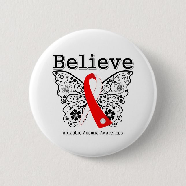 Believe Aplastic Anemia 2 Inch Round Button (Front)