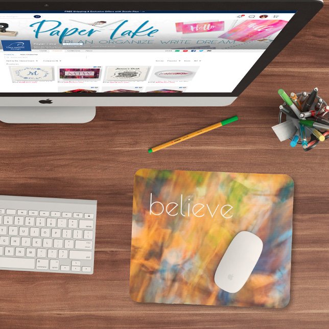Believe Autumn Leaves Abstract Photography Mouse Pad (Creator Uploaded)
