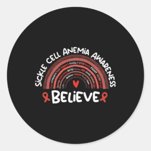 Believe Awareness Month Sickle Cell Anemia Classic Round Sticker
