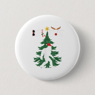 Believe Bigfoot Sasquatch Yeti Santa Hat Christmas 2 Inch Round Button