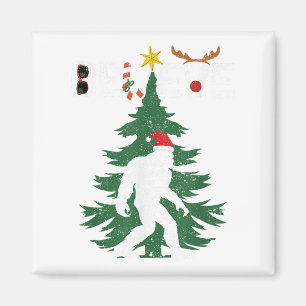 Believe Bigfoot Sasquatch Yeti Santa Hat Christmas Magnet