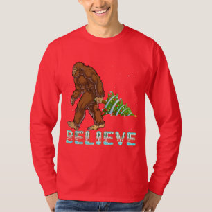 Believe Bigfoot Shirt   Bigfoot Christmas Gift 