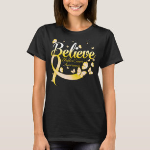 Believe BLADDER CANCER Butterfly T-Shirt