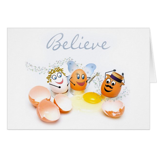 Believe  Blank Concept Card - Cracked Eggs - (Front Horizontal)