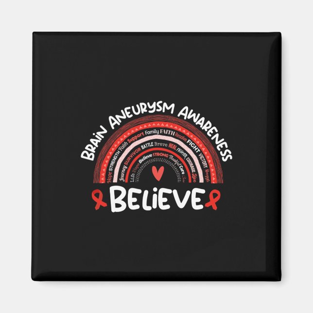 Believe Brain Aneurysm Awareness Month  Brain Aneu Magnet (Front)
