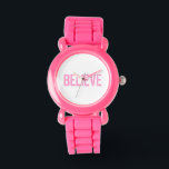 "Believe" Breast Cancer Awareness Watch<br><div class="desc">In honour of Breast Cancer Awareness. Celebrating all the lives that have and continue to be touched by this disease as we all work toward finding a cure.</div>