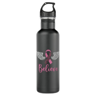 Believe Breast Cancer Support Pink Ribbon Gift  710 Ml Water Bottle
