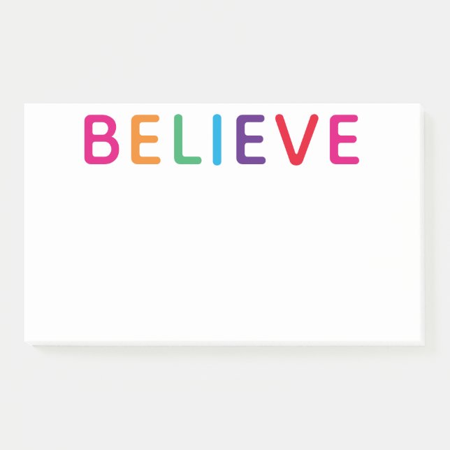 Believe Bright Multicolored Post-it Notes (Front)