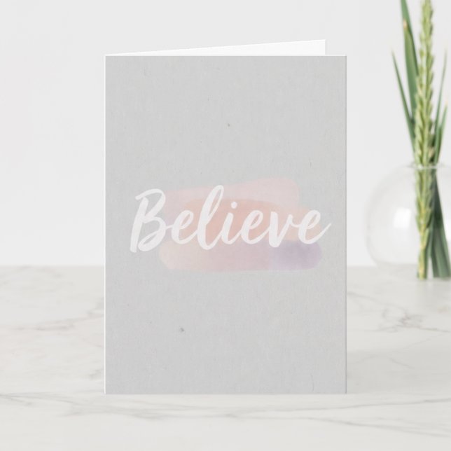 Believe calligraphic text  card (Front)