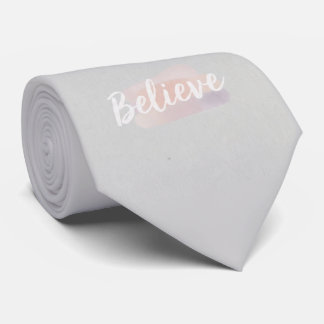 Believe calligraphic text tie