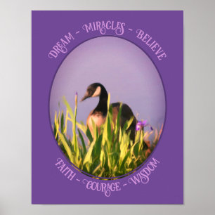 Believe Canada Goose Irises Nature Inspirational Poster