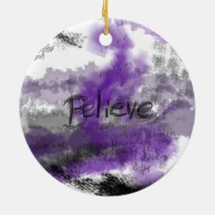 Believe ceramic ornament