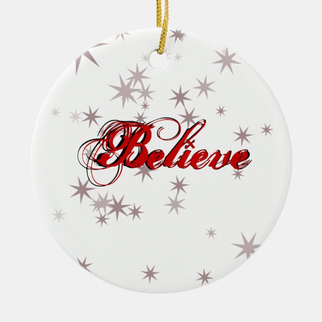 Believe Ceramic Ornament (Front)