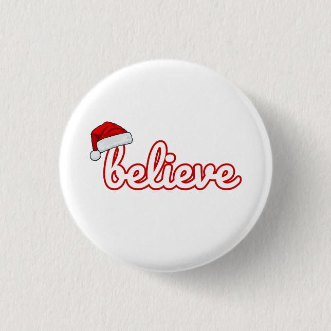 Believe Christmas 1 Inch Round Button (Front)