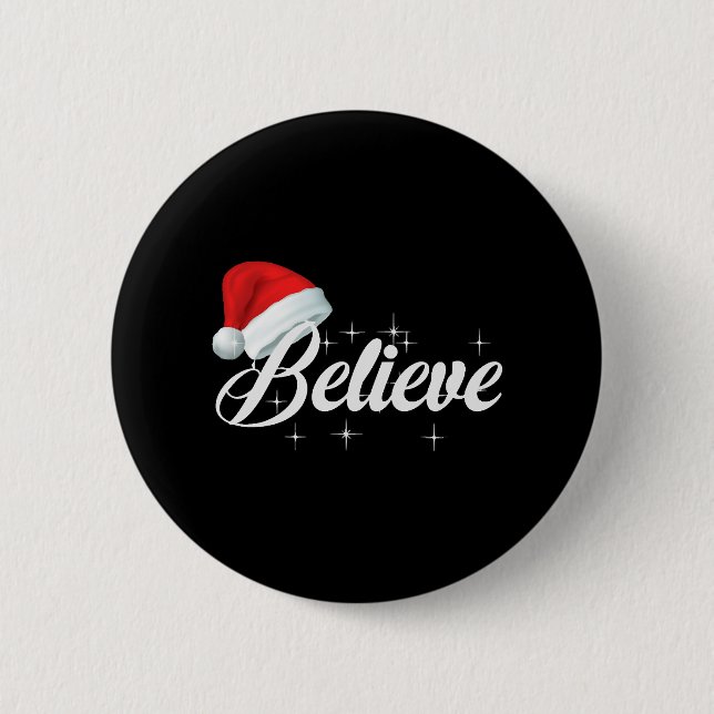 Believe Christmas 2 Inch Round Button (Front)