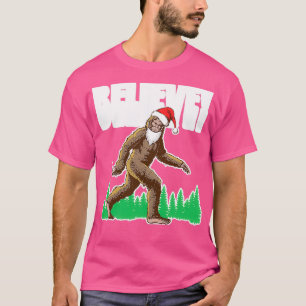 Believe Christmas Bigfoot Santa 2 T-Shirt
