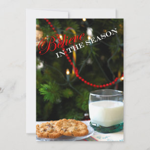 Believe - Christmas cookies & milk for Santa Holiday Card