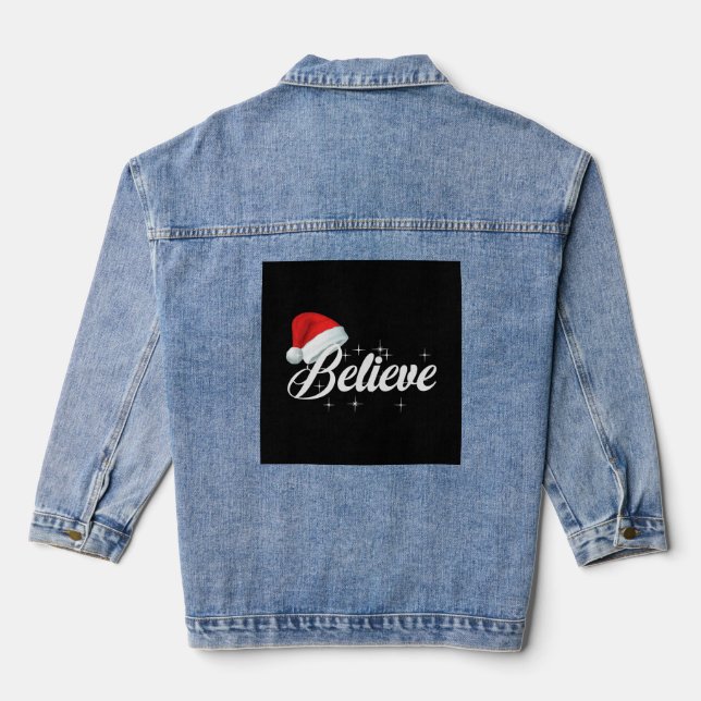 Believe Christmas Denim Jacket (Back)