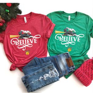 BELIEVE Christmas Express Train Matching Family Dk T-Shirt