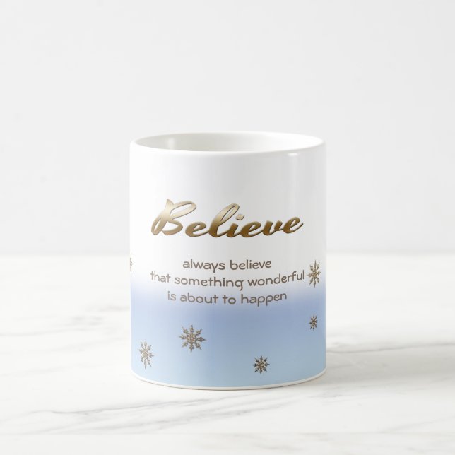 Believe. Christmas Gift Coffee Mug (Center)