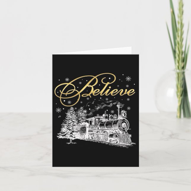 Believe Christmas North Pole Polar Express All Abr Card (Front)