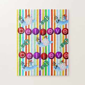 Believe Christmas Puzzle Christmas Snowman