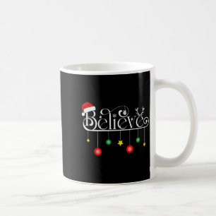 Believe Christmas Santa Claus Reindeer Candy Cane  Coffee Mug