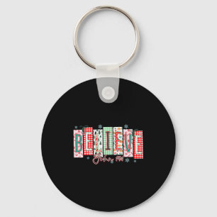 Believe Christmas Santa Coquette Bow Women Girls  Keychain